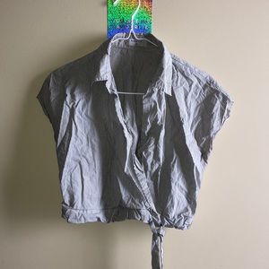 Babaton Cropped Tie Wrap Blouse